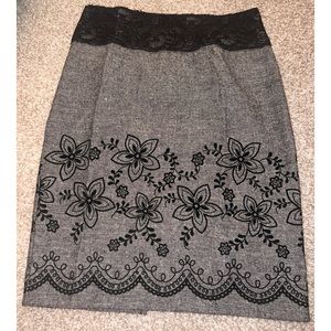 Grey floral skirt